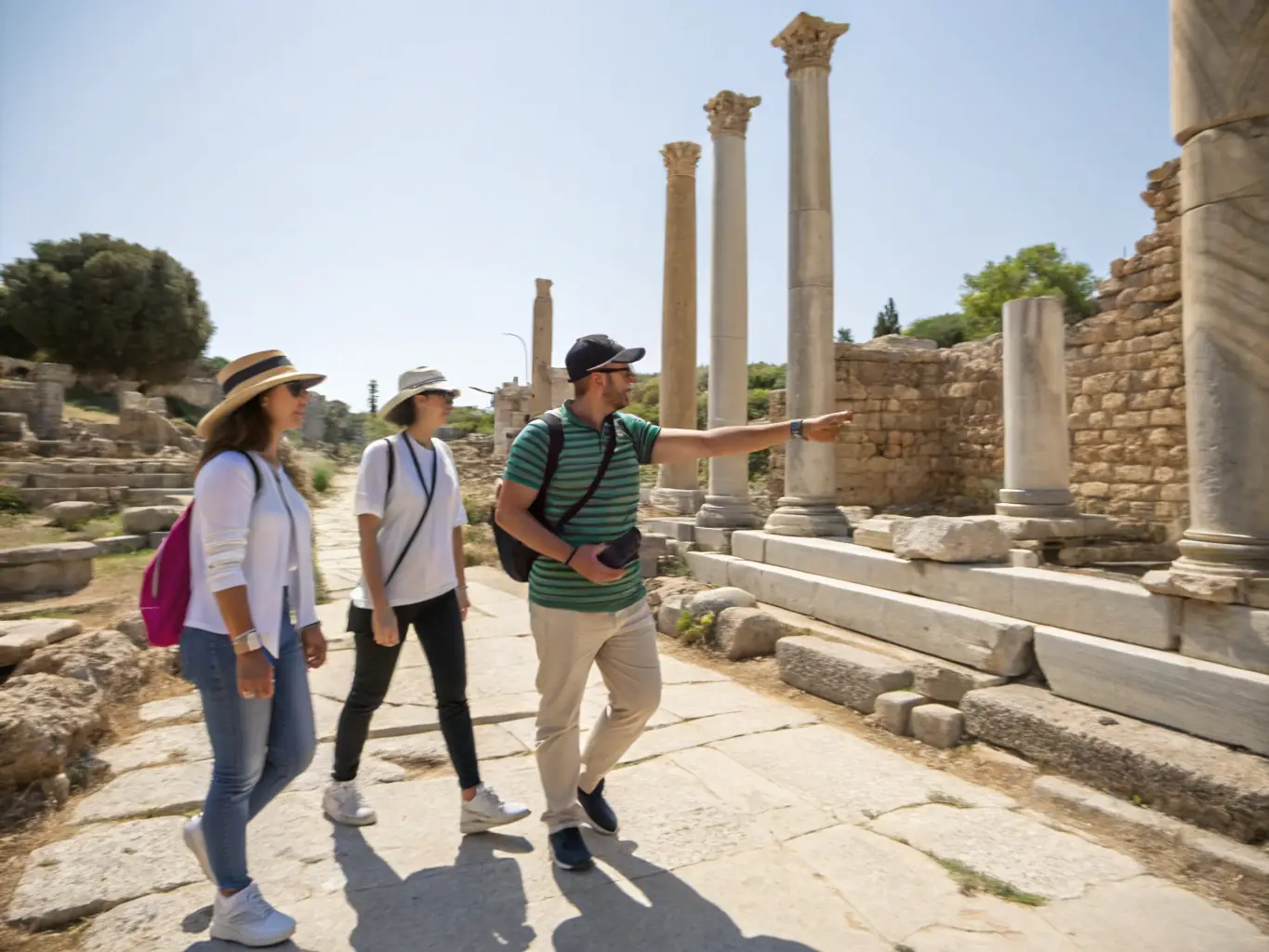 A photo of participants on a guided tour of a historical site, showcasing CSQNP's efforts to preserve and promote cultural heritage.